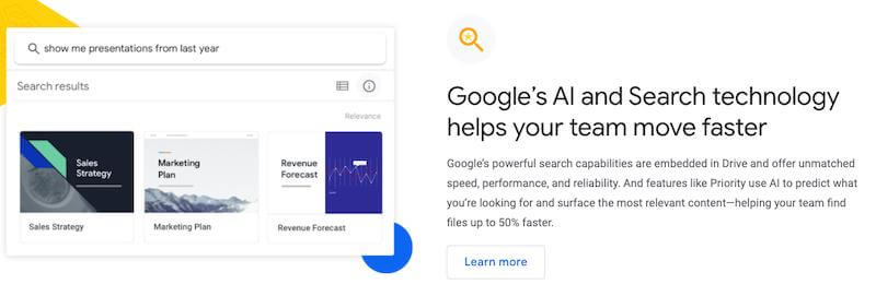 Google Drive AI feature