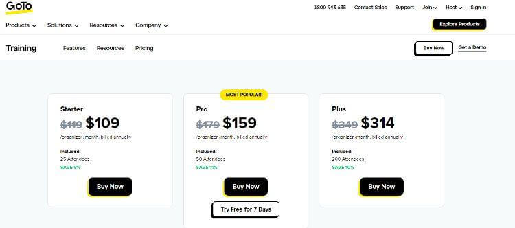 goto training prices
