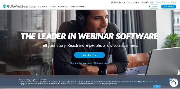 GoToWebinar homepage