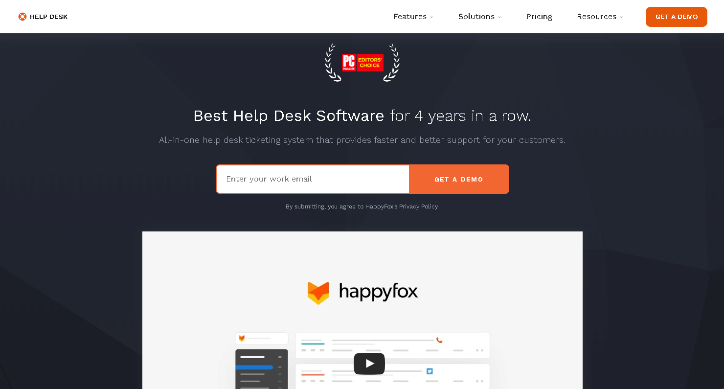 HappyFox Home Page