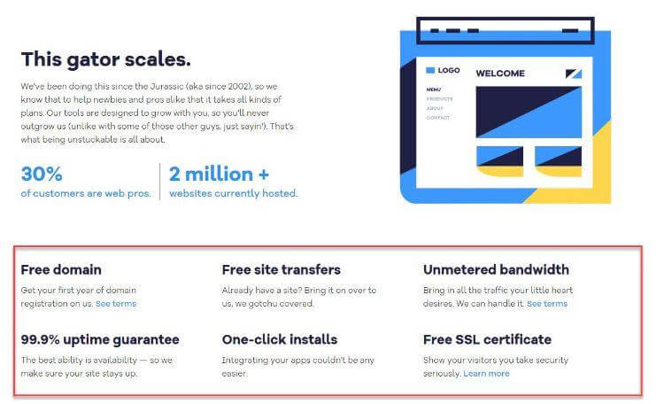 hostgator features