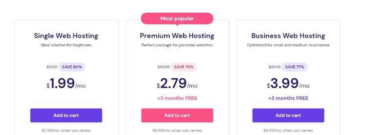 hostinger pricing