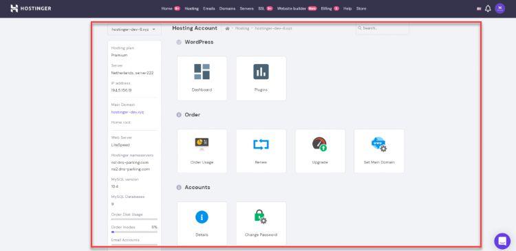hostinger ux
