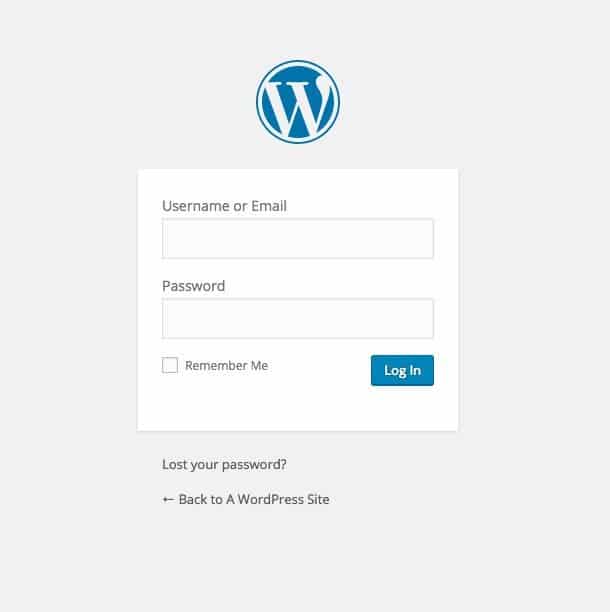 How to Start a Blog - WordPress login