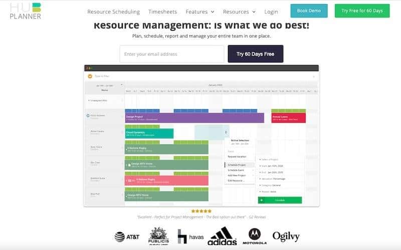 Hub Planner resource scheduler