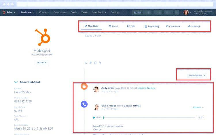 HubSpot CRM ux