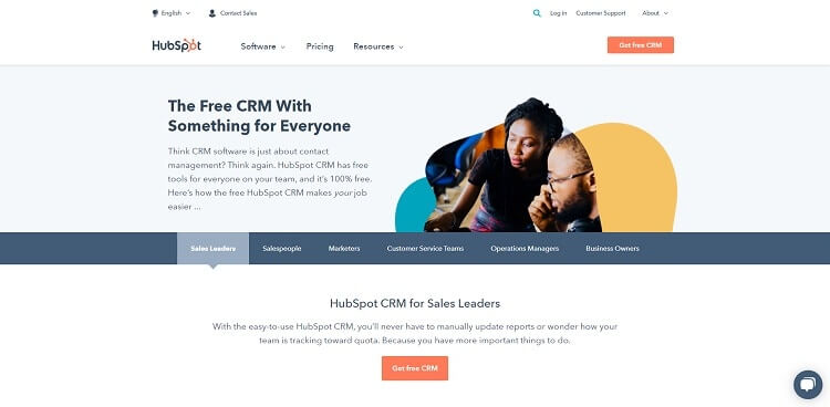 Hubspot homepage