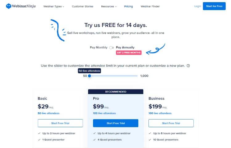 webinarninja pricing