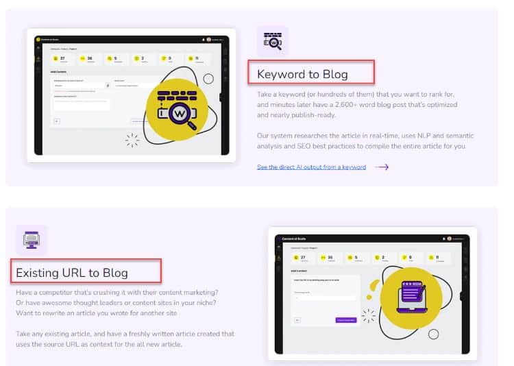 content at scale features