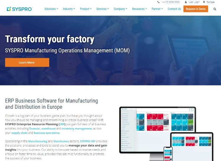 Syspro homepage