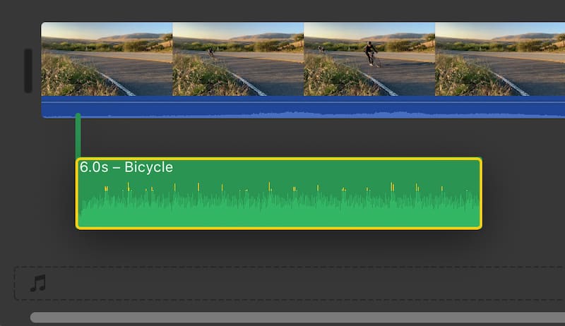 iMovie: timeline sound effect