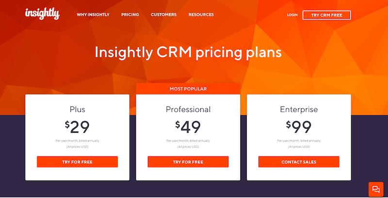 Insightly Paid Plans