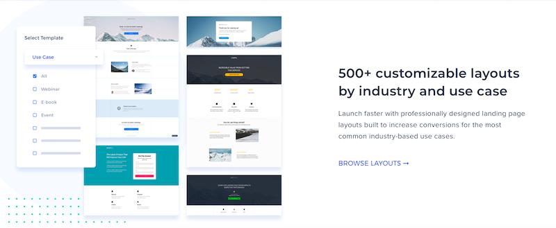 Instapage - customizable layouts