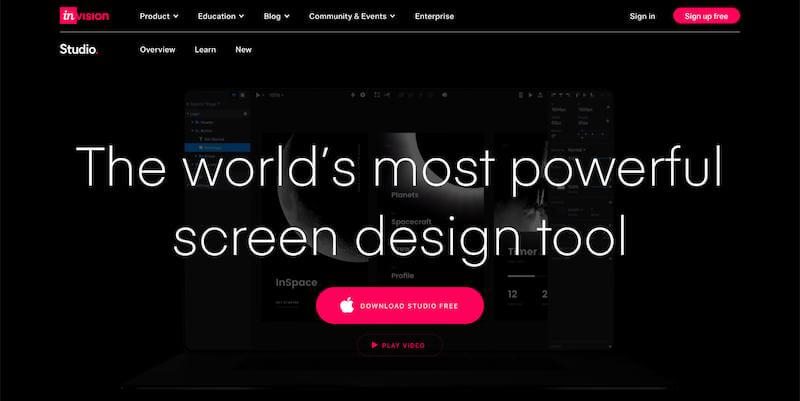 InVision Studio - screen-design tool