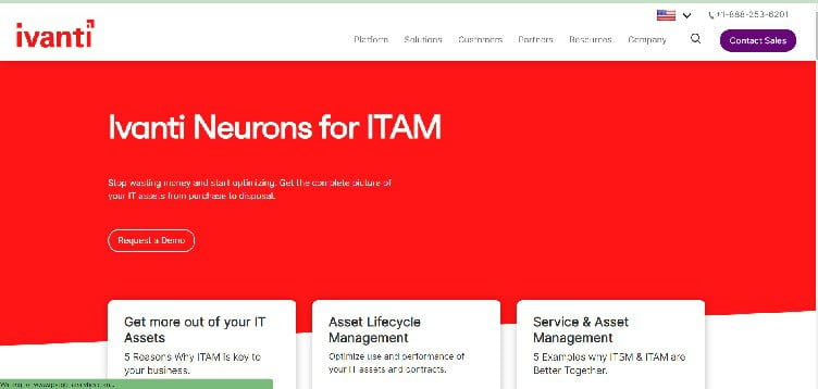 Ivanti Neurons For ITAM Homepage