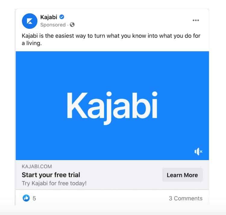 Kajabi Facebook Ad