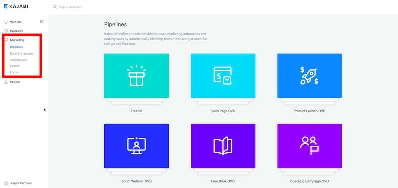 Kajabi Marketing Options