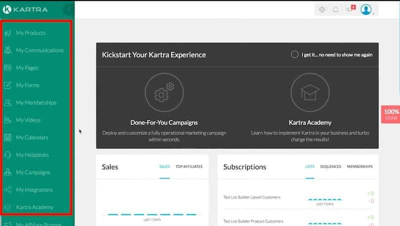 Kartra Dashboard