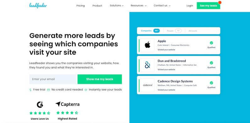 Leadfeeder: online business platform