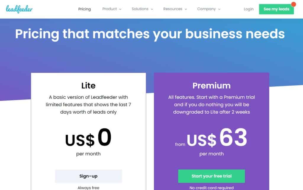 leadfinder pricing