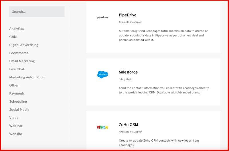 Leadpages Integrations