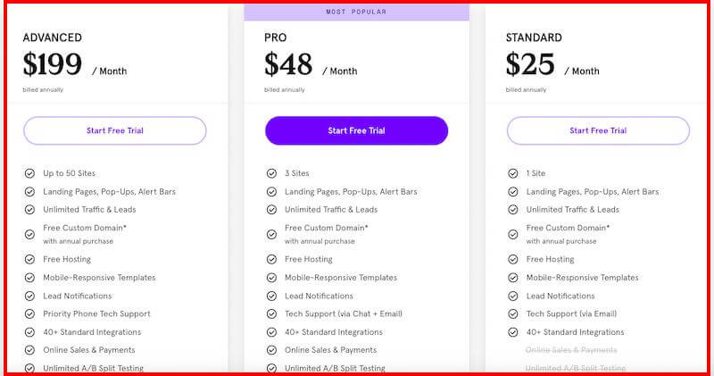 Leadpages Pricing