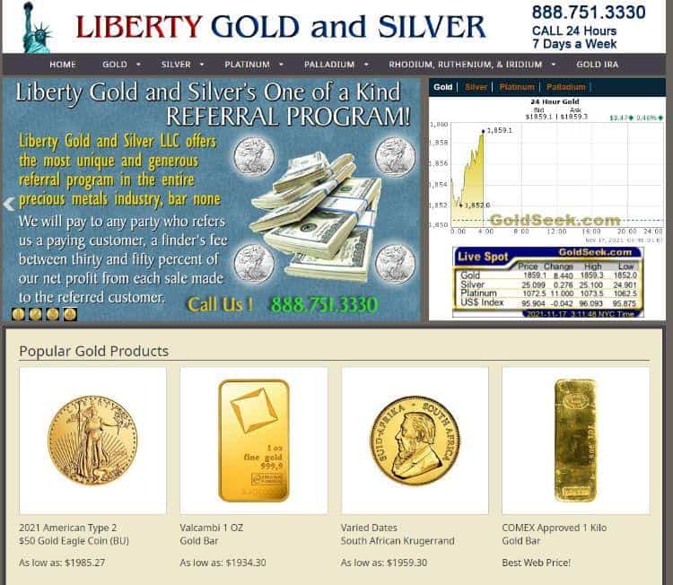 liberty gold and silver homepage
