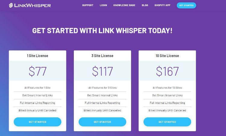 linkwhisper pricing