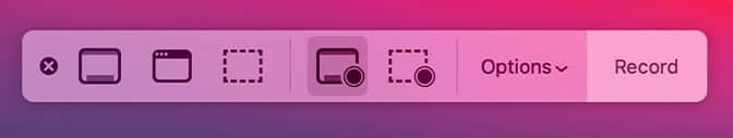 Macbook screen record toolbar