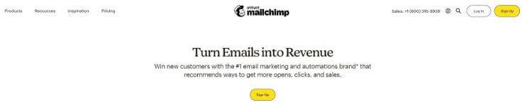 mailchimp homepage