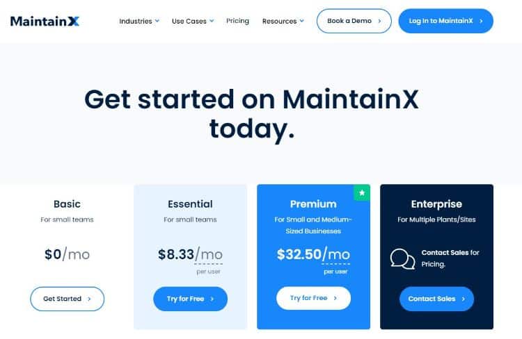 maintainx pricing