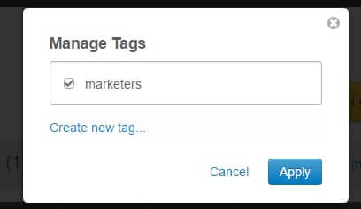 Manage Tags Constant Contact