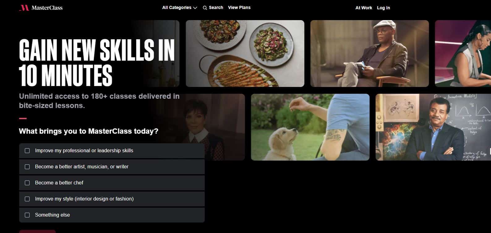 masterclass homepage