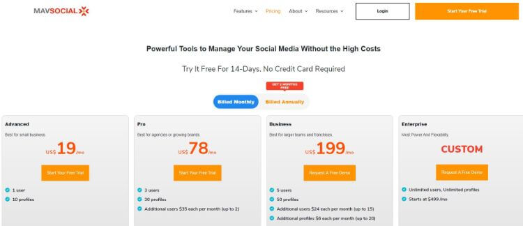 mavsocial pricing