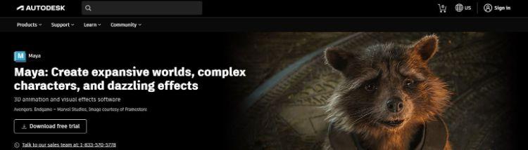maya autodesk homepage