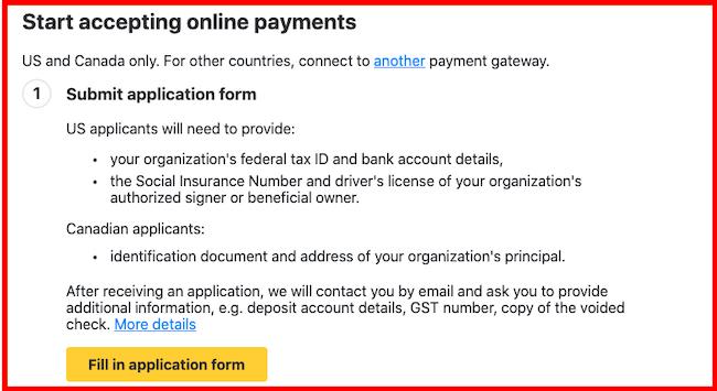 Membership payment settings 