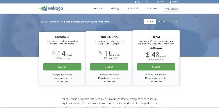 Mikogo Pricing Page