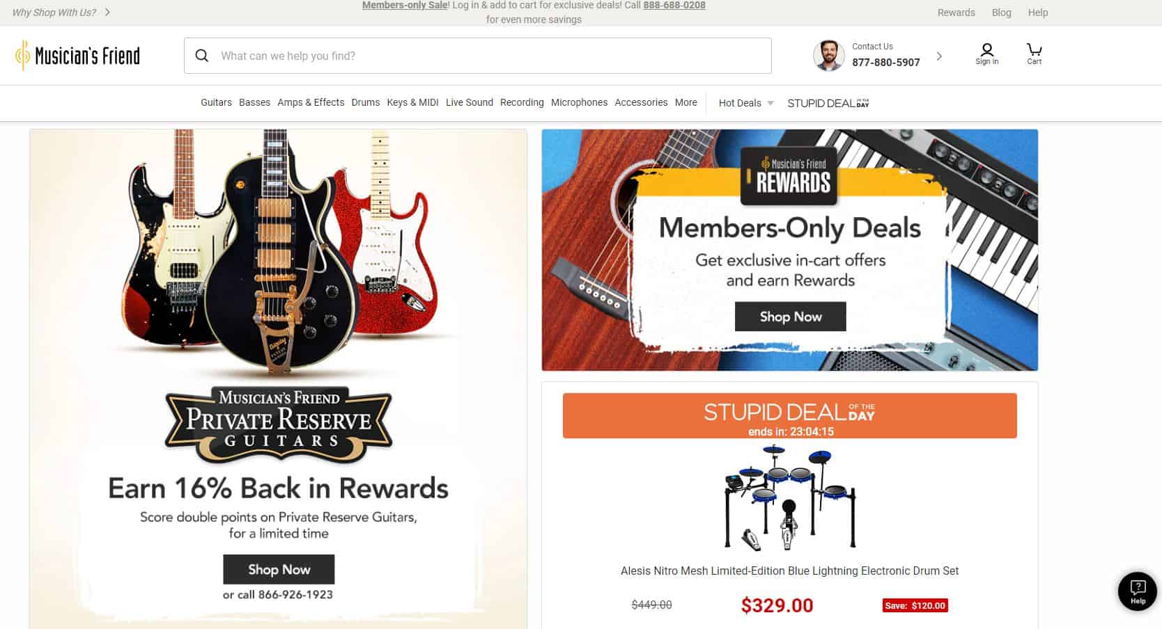 musiciansfriend homepage