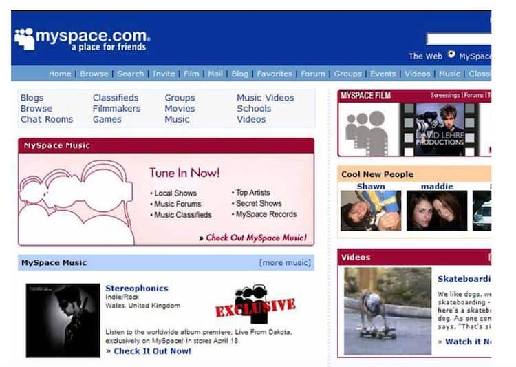 Myspace Social Media Platform