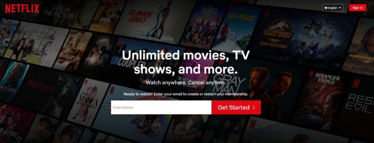 netflix homepage