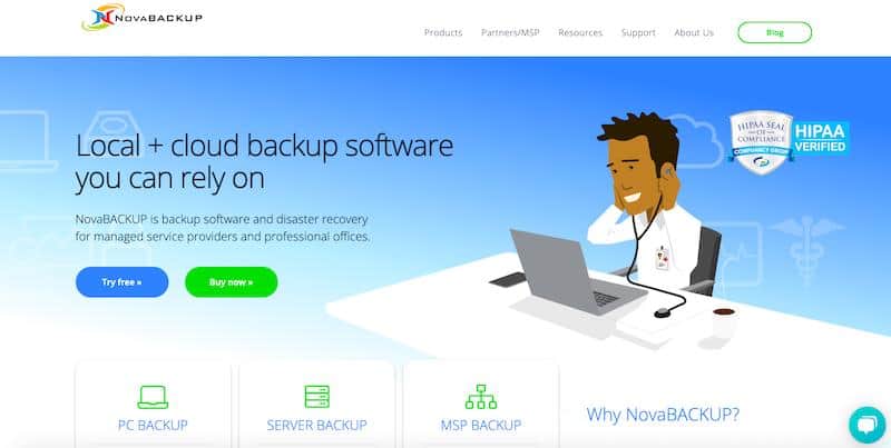 NovaBACKUP PC features image