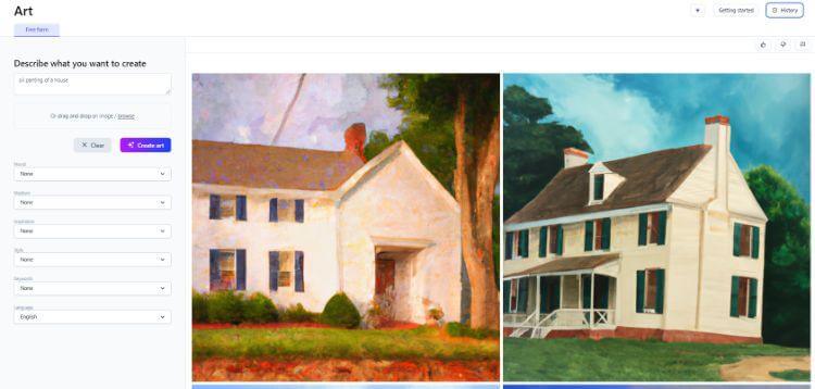 oil panting of a house