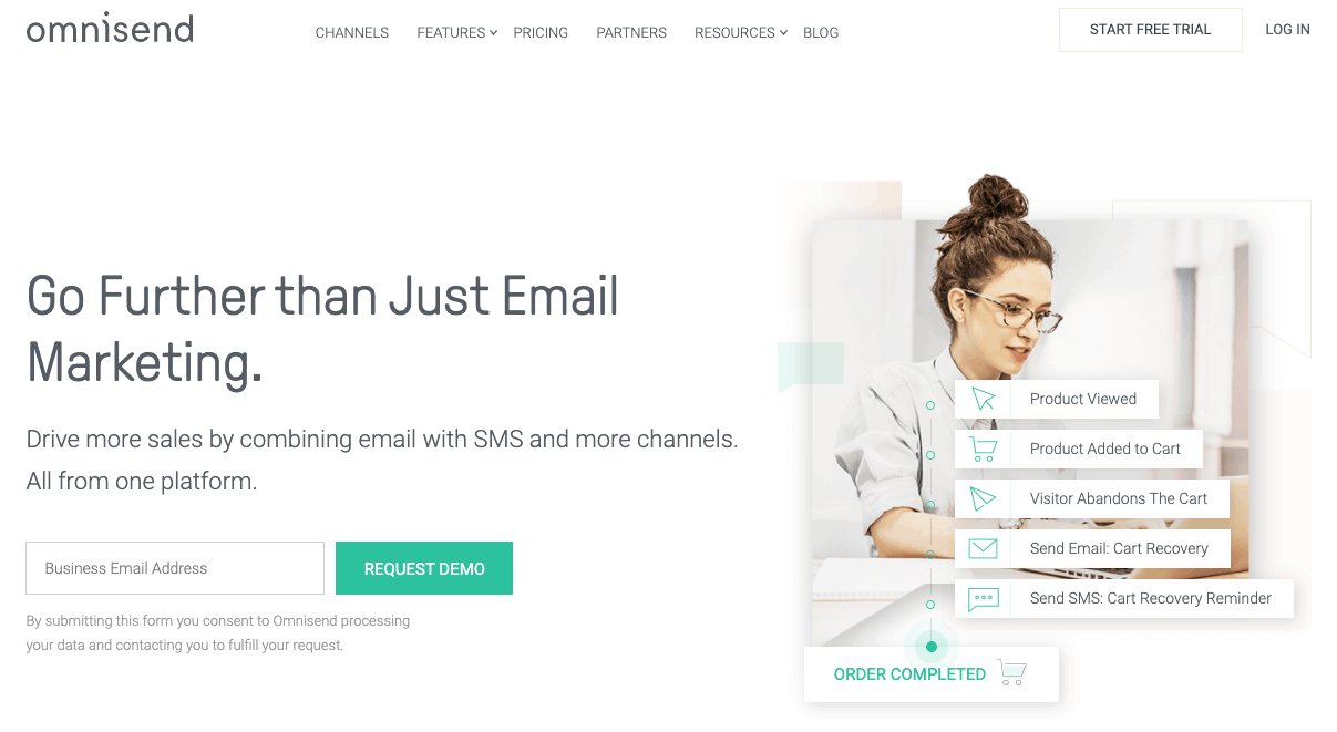 Omnisend Home Page