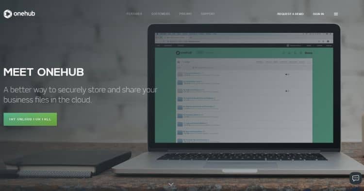onehub homepage