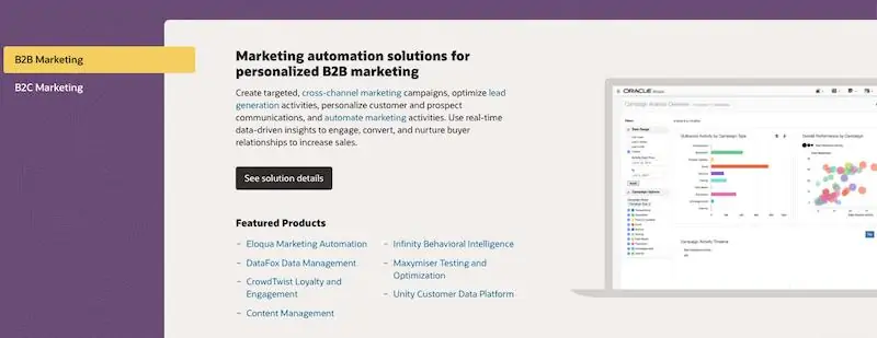 Oracle CX Marketing: حلول التسويق بين الشركات 