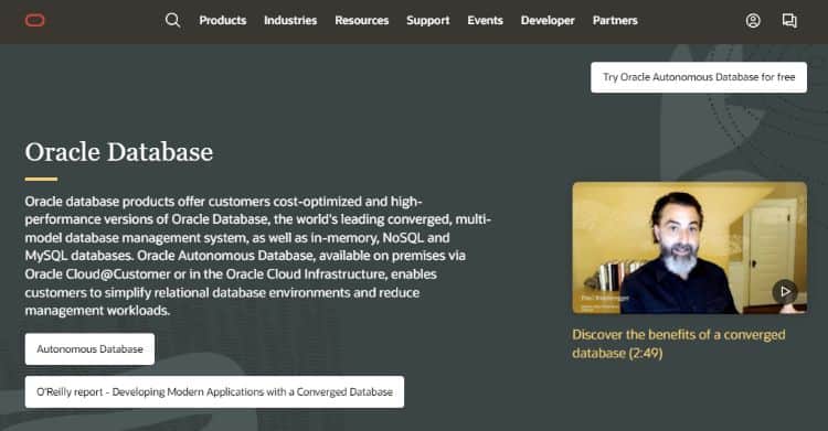 oracle database homepage