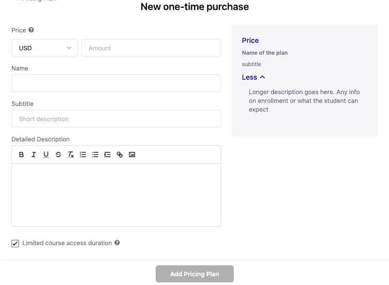 Payment setup