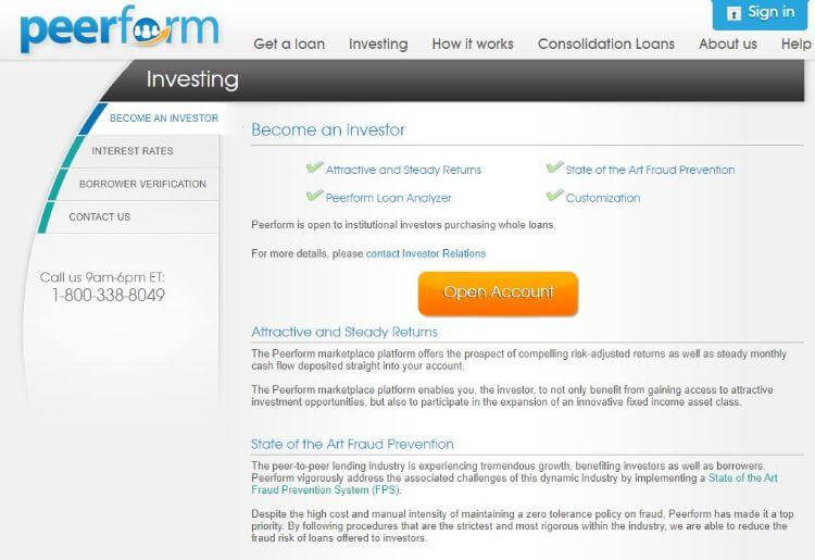 peerform homepage
