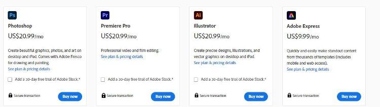 Photoshop pricing