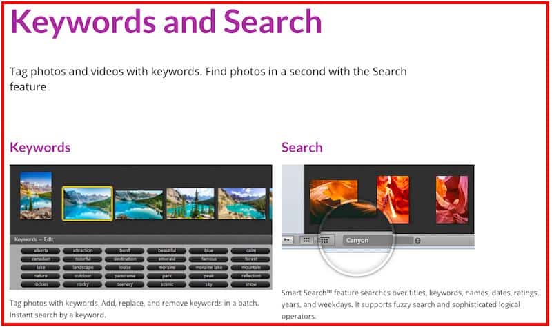 Phototheca: Keyword Features